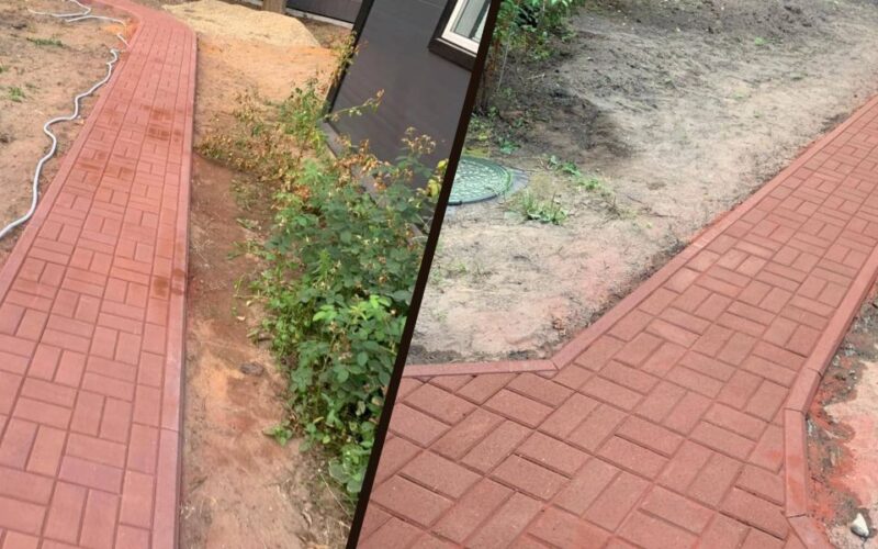 Укладка тротуарной плитки с установкой бордюров с. Кратовоmin