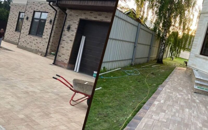 Укладка тротуарной плитки в с. Строкиноmin